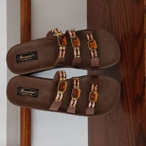 Grandco Bling Slip On Beach Sandals Size 10